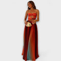 Women's Strapless Cutout A-Line Maxi Dress
