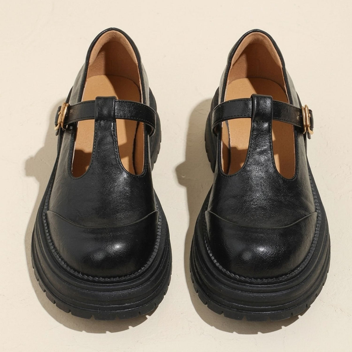 Women's T-Bar Buckle Platform Mary Jane Shoes