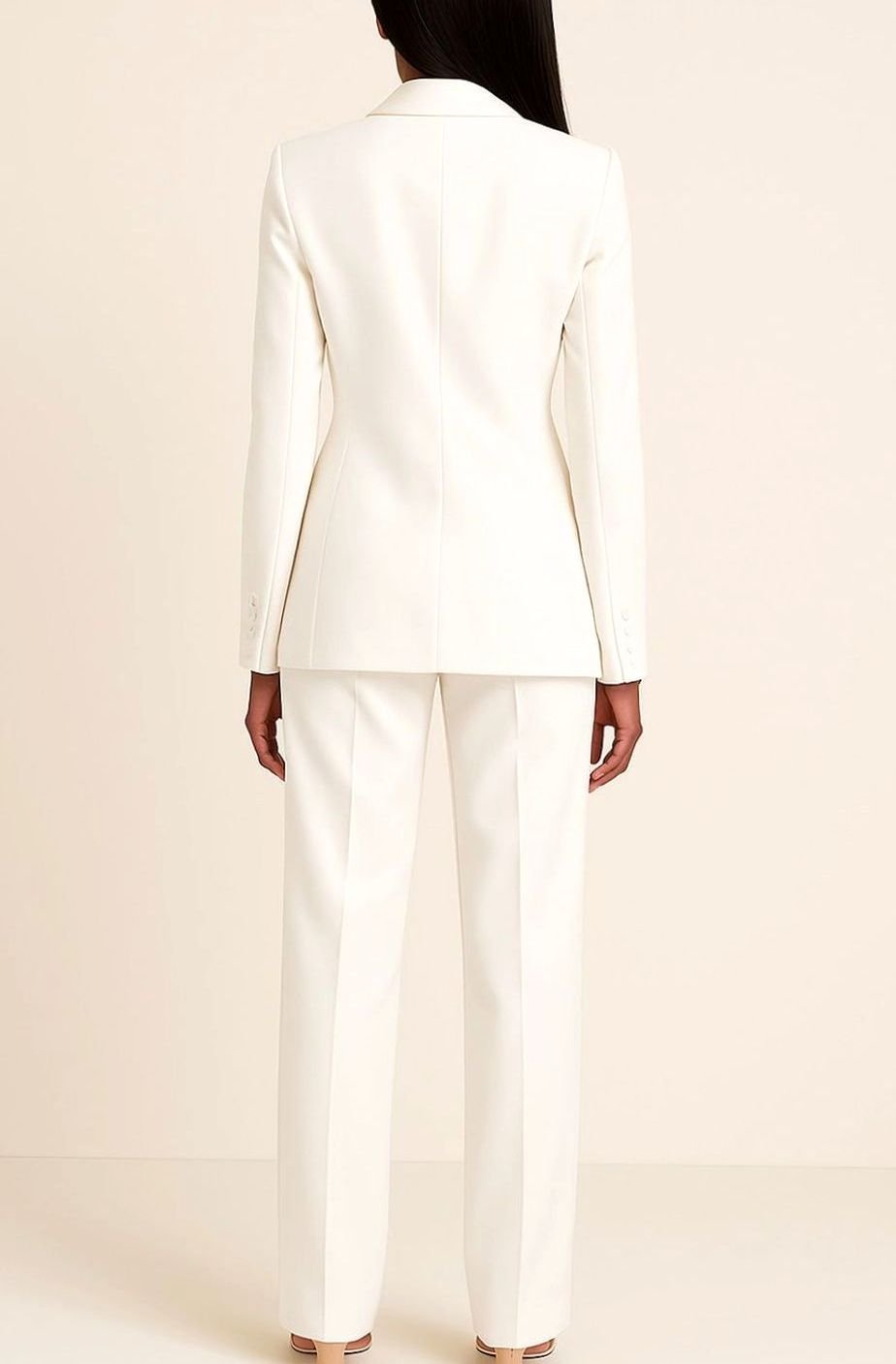 Women's Tailored Single-Button Blazer Pant Suit Set
