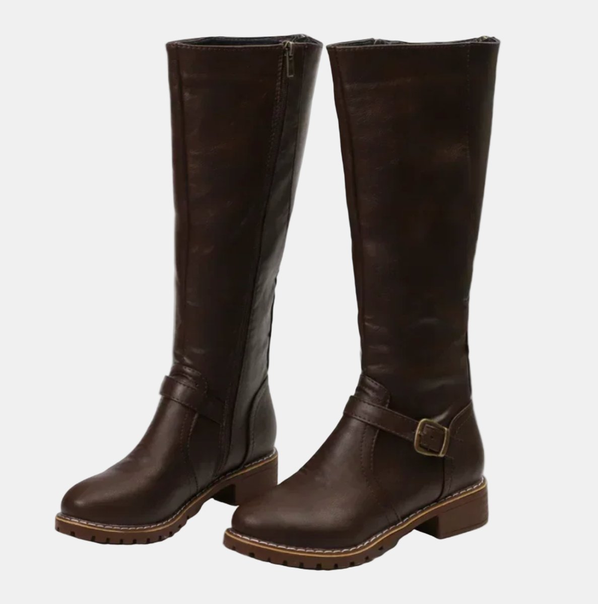 Women's Tall Buckle-Strap Riding Knee High Boots