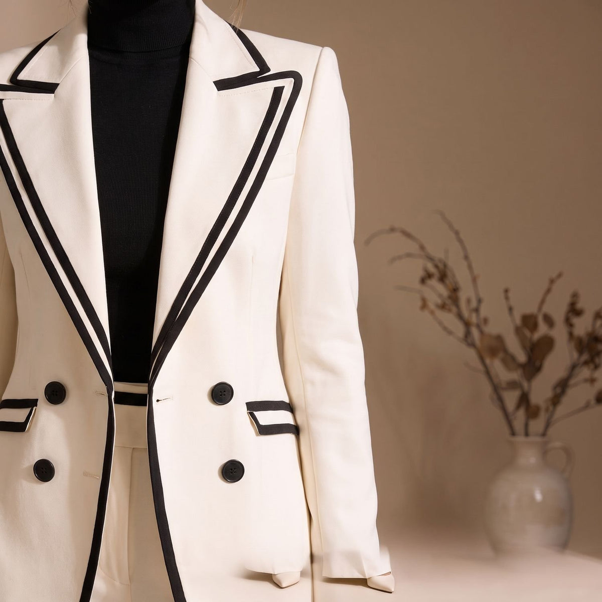 Women's Two Piece Set Tailored Blazer Wide-Leg Pants Suit