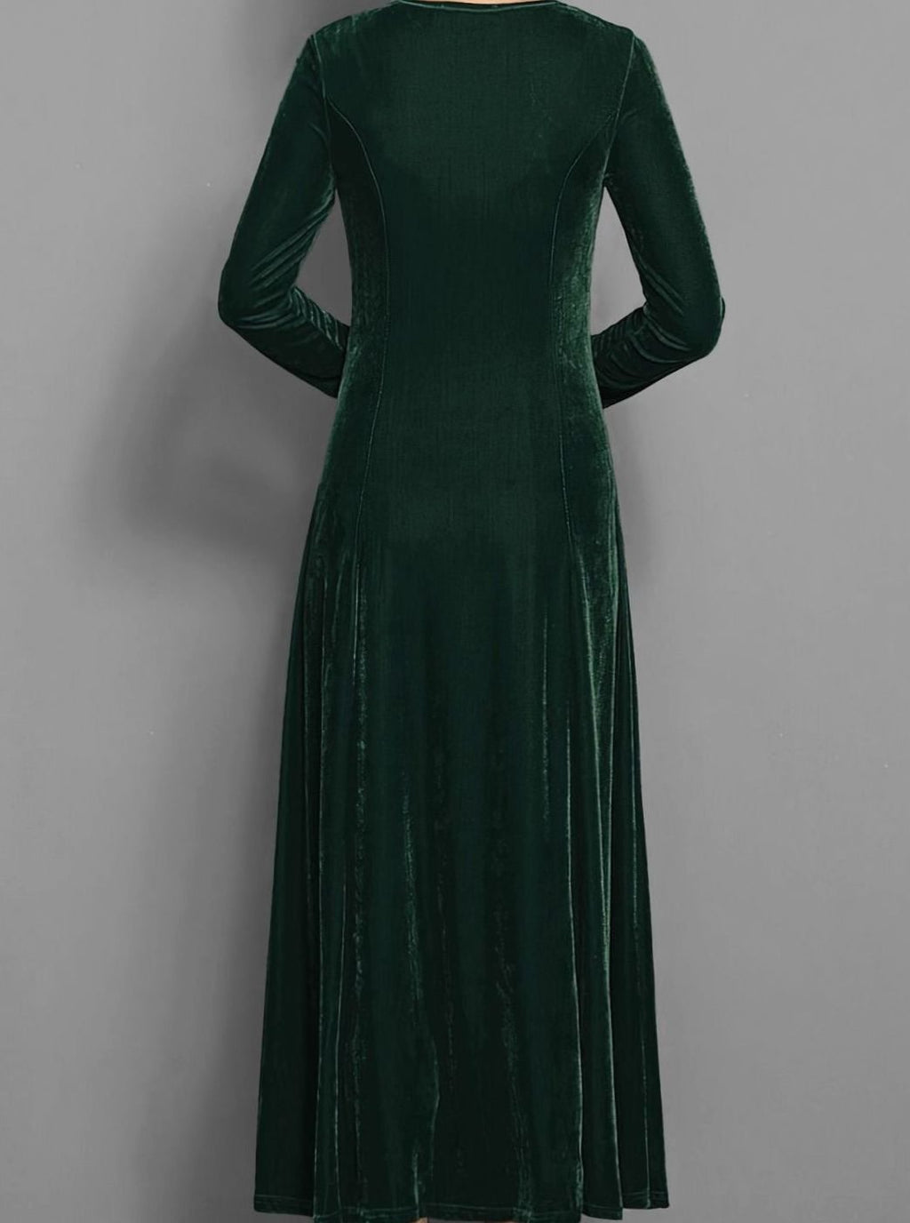 Women's Velvet Long Sleeve Formal Party Dress Maxi A-Line
