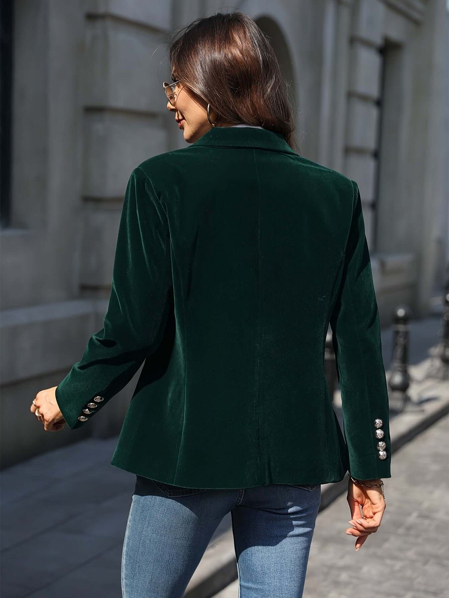 Womens Vest Velvet Single-Breasted Blazer Jacket
