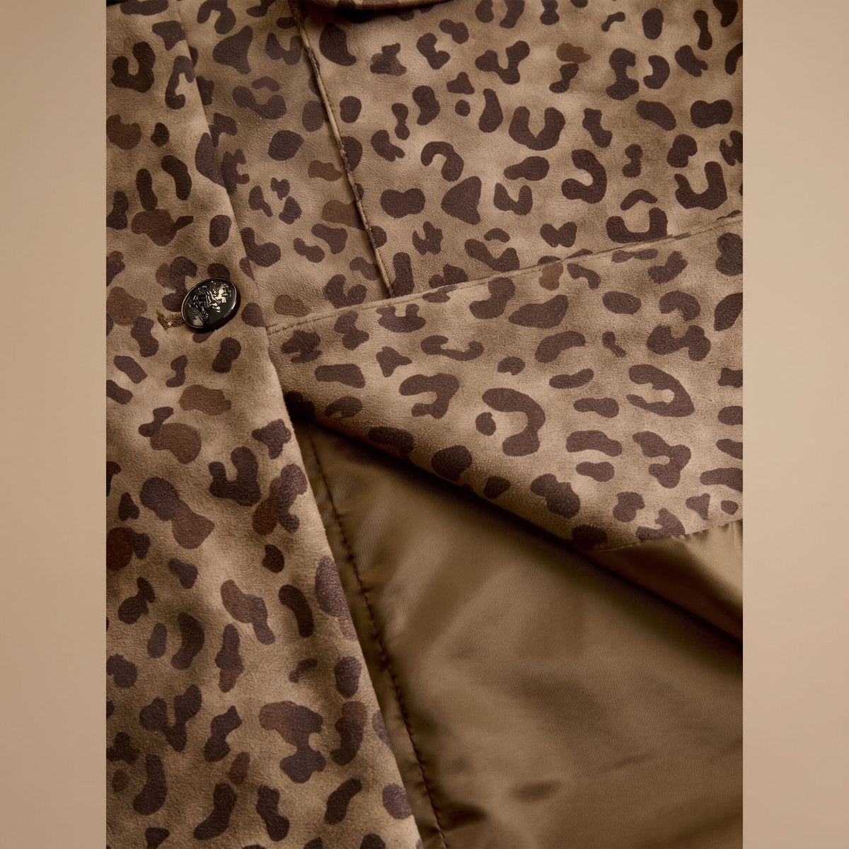 Women's Vintage Leopard Print Button-Front Coat