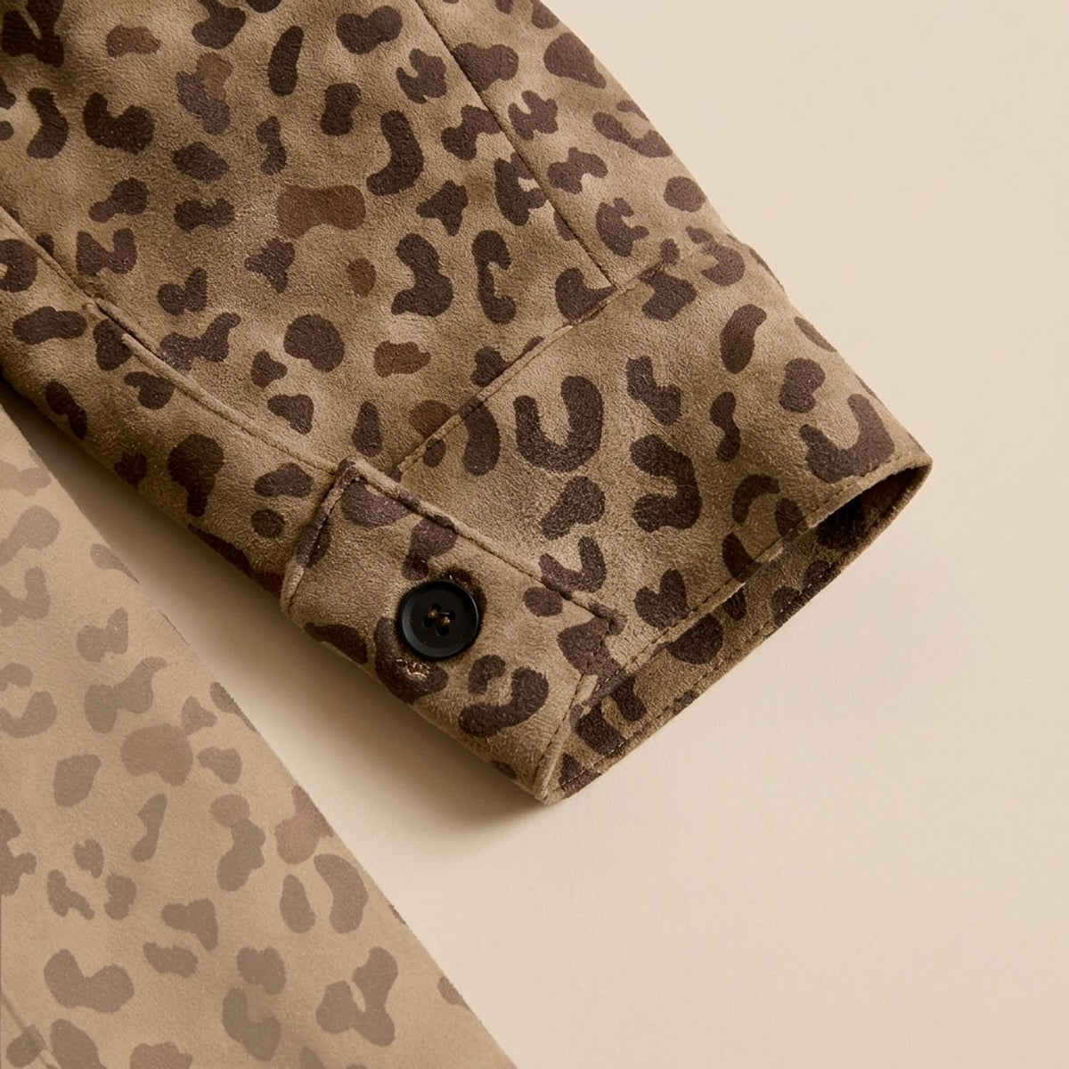 Women's Vintage Leopard Print Button-Front Coat