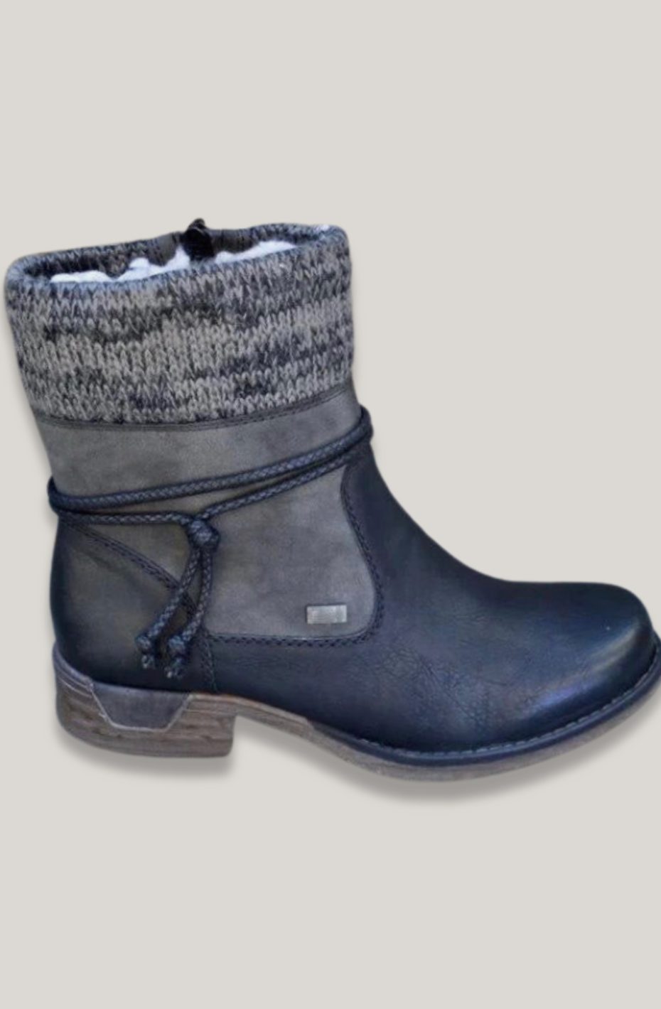 Women's Warm Knit-Cuff Slip-On Ankle Boots