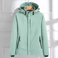 Women's Waterproof Hooded Adjustable-Fit Rain Jacket - Mint Green