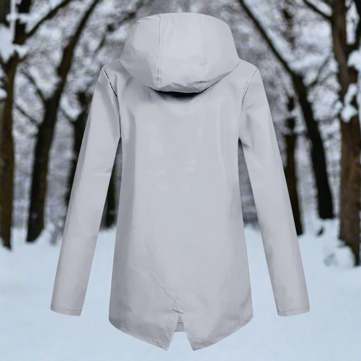 Women's Waterproof Hooded Rain Jacket Zip-Up Adjustable Cuffs Pockets