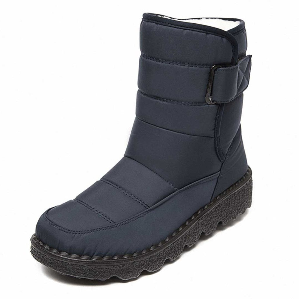 Women's Waterproof Insulated Ankle Snow Knee High Boots - Dark Blue