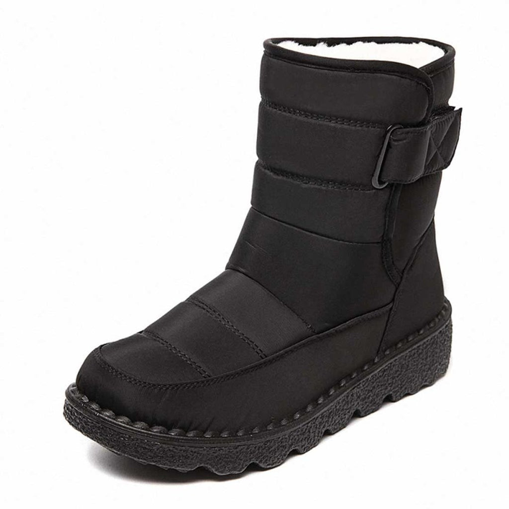 Women's Waterproof Insulated Ankle Snow Knee High Boots - Black