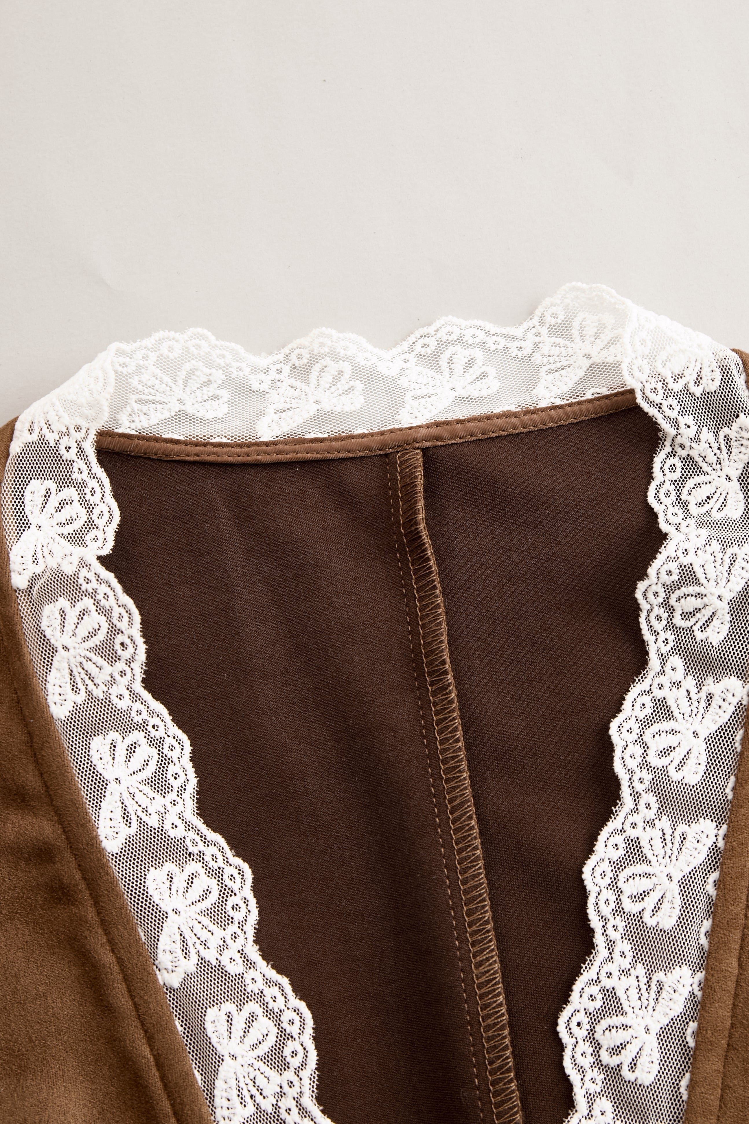 Women's Western Lace Long-Sleeve Snap-Button Fitted V-Neck Blouse