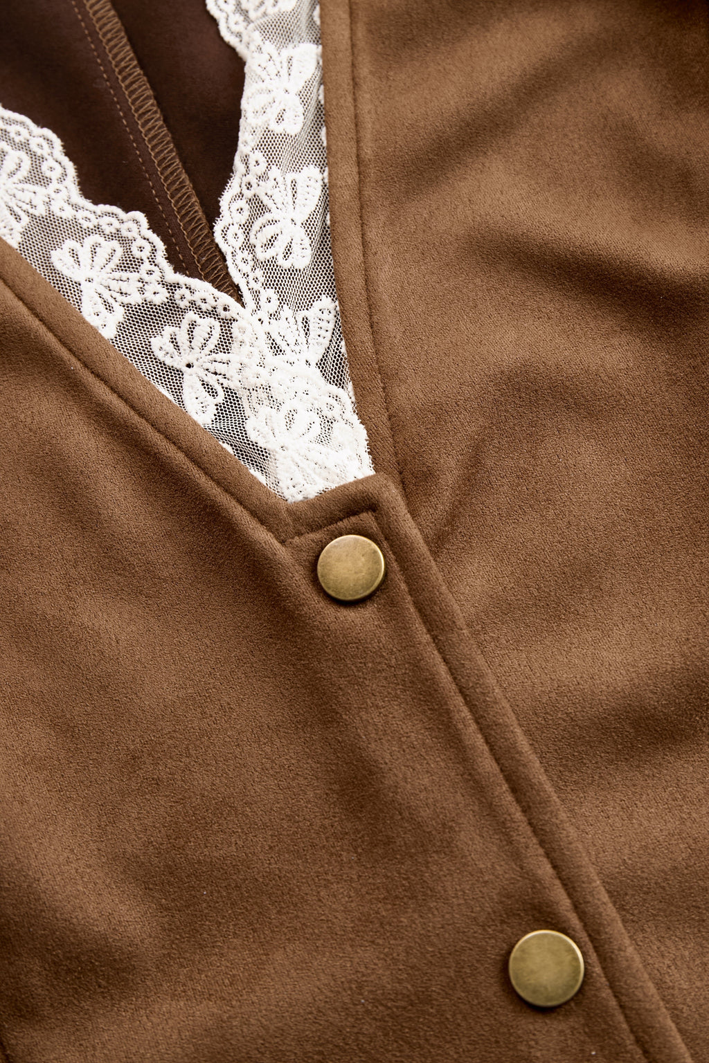 Women's Western Lace Long-Sleeve Snap-Button Fitted V-Neck Blouse